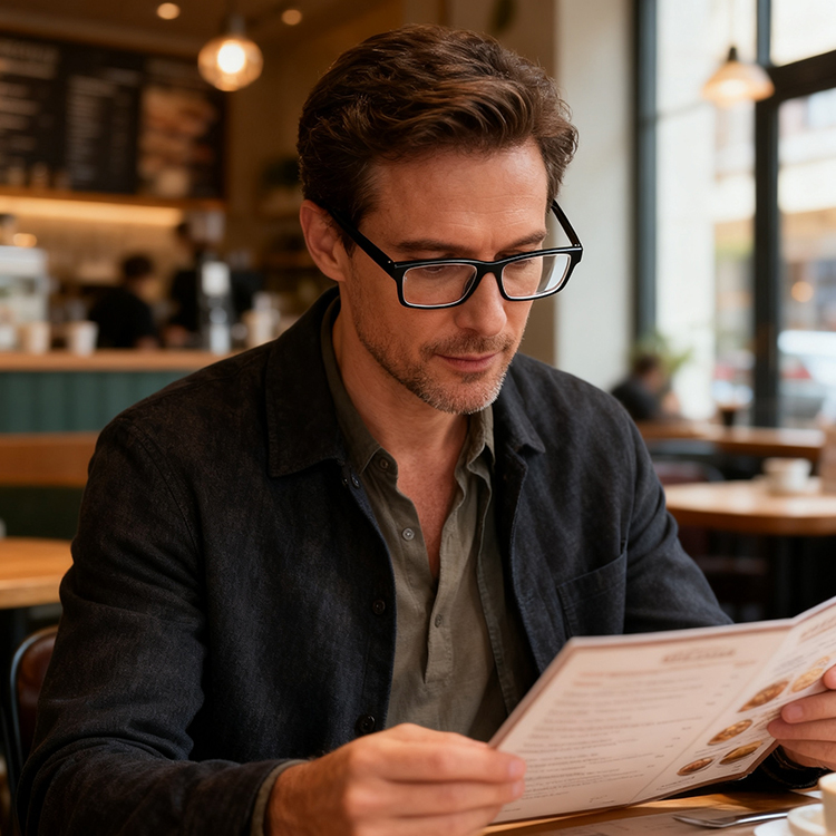 Fahion Men’s Reading Glasses-Crystal Clear, Wherever You Look