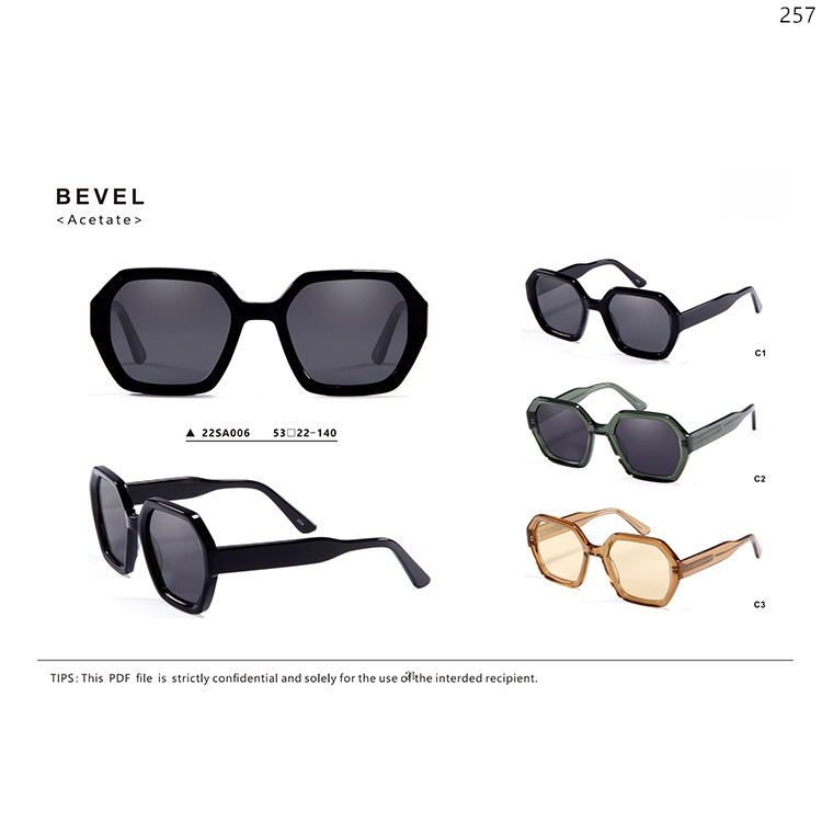 22SA006-010 Hot Fashion Acetate Private Label Sunglasses Gafas with Polarized UV400 Lens (1)