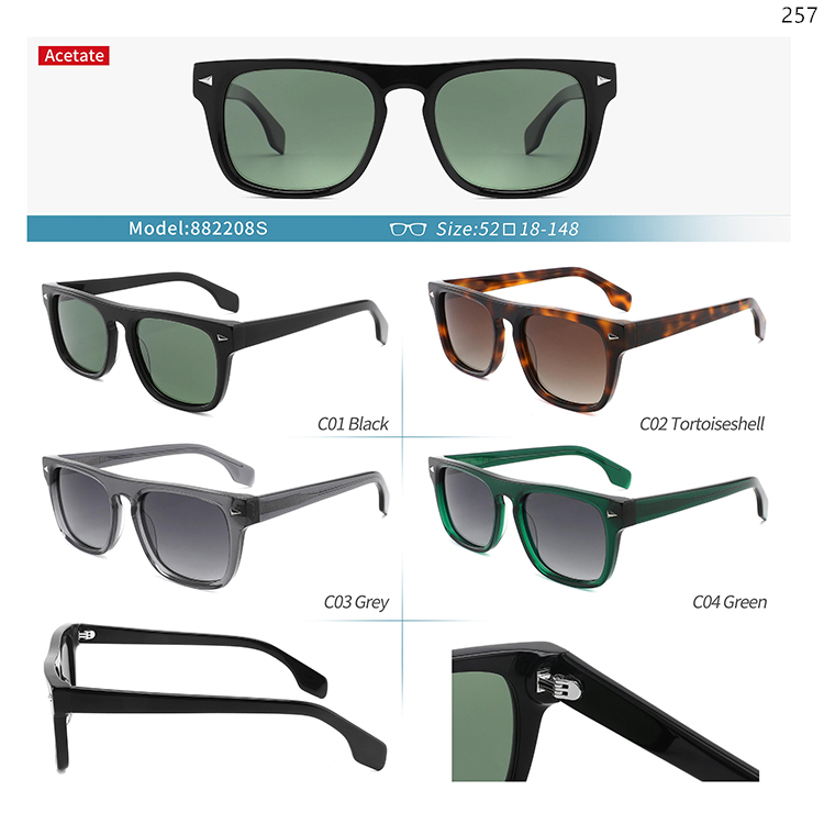 882206S-10S New Fashionable Acetate Designer Sun Glasses Sunnies UV400 with Metal Hinge (3)