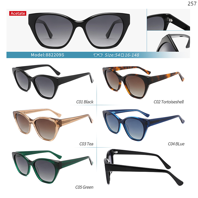882206S-10S New Fashionable Acetate Designer Sun Glasses Sunnies UV400 with Metal Hinge (4)