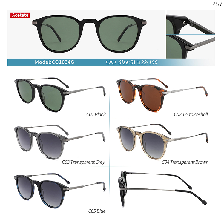 CO1006S-34S High Quality Acetate Luxury Sunglasses Lunettes de Soleil with UV400 Polarized (5)