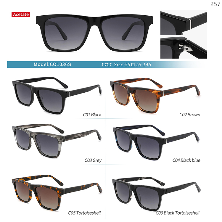CO1035S-39S Vintage Unisex Acetate Fashionable Sunglasses Sonnenbrille with Metal Hinge (2)