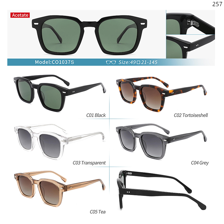 CO1035S-39S Vintage Unisex Acetate Fashionable Sunglasses Sonnenbrille with Metal Hinge (3)