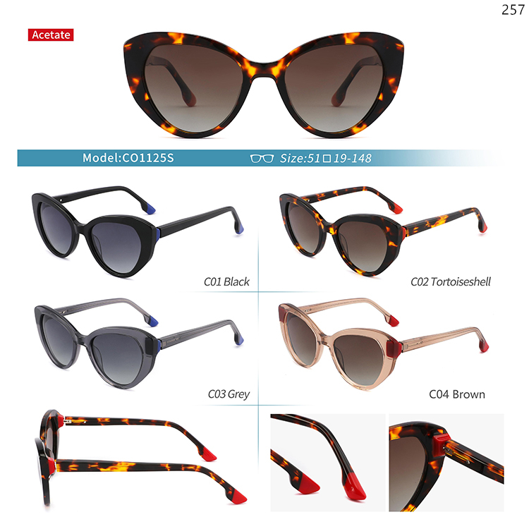 CO1125S-129S Acetate Private Label Sunglasses Outdoor Glasses with Logo Customization (1)