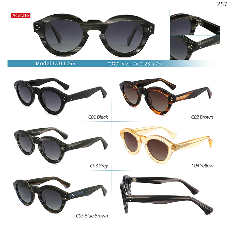 CO1125S-129S Acetate Private Label Sunglasses Outdoor Glasses with Logo Customization (2)
