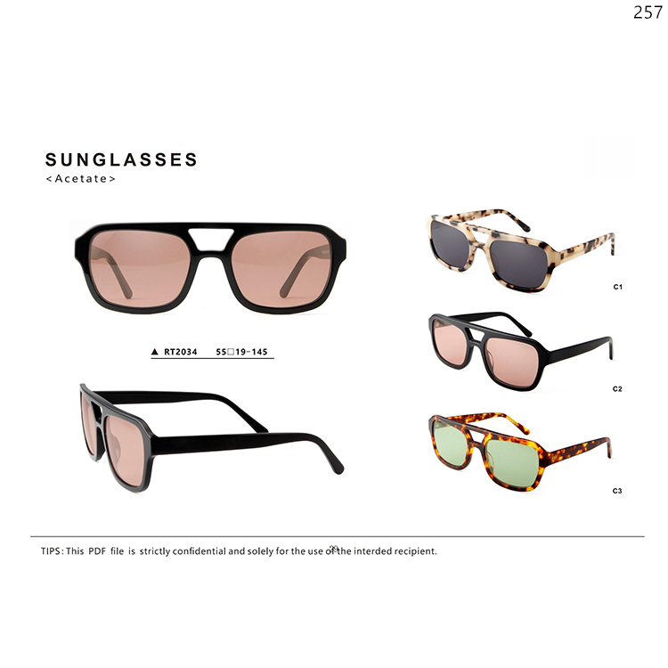 DSS1910-RT2034 Ready In Stock Acetate High Quality Unisex Sunglasses Gafas De Sol Lunettes (3)