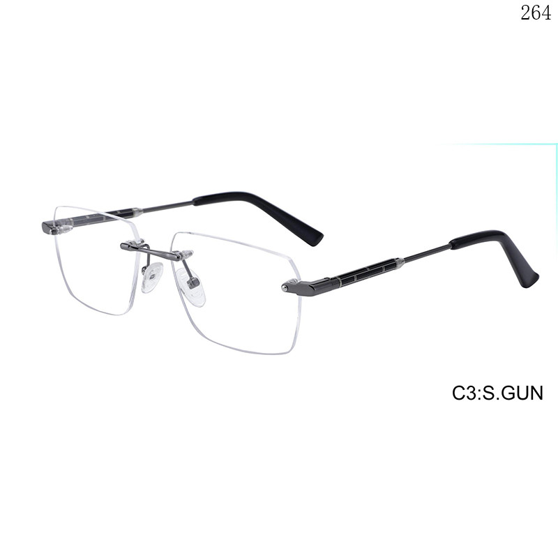 Dachuan Optical 256026 China Supplier New Design Rimless Eyewear Frames with Metal Hinge (8)