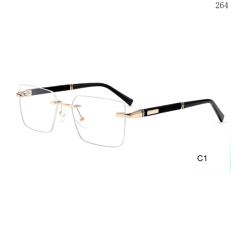 Dachuan Optical 256027 China Supplier New Fashion Rimless Eyewear Frames with Rectangle Frame (6)