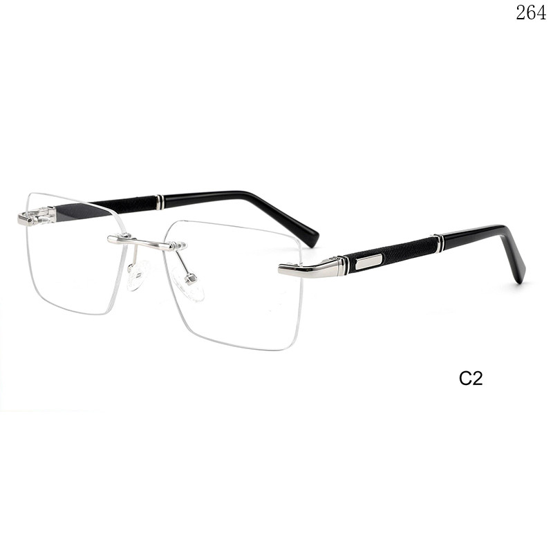 Dachuan Optical 256027 China Supplier New Fashion Rimless Eyewear Frames with Rectangle Frame (7)