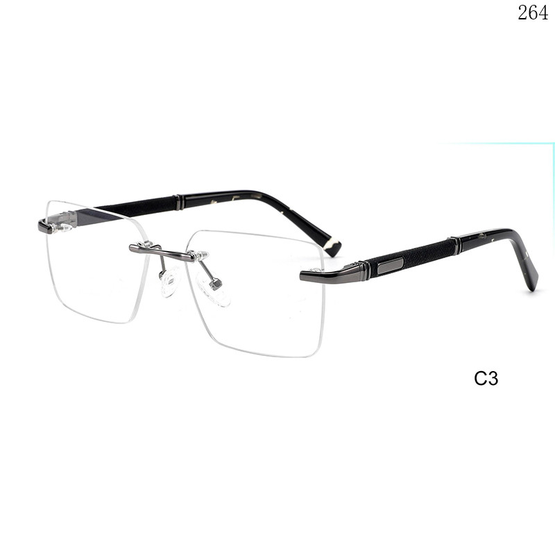 Dachuan Optical 256027 China Supplier New Fashion Rimless Eyewear Frames with Rectangle Frame (8)