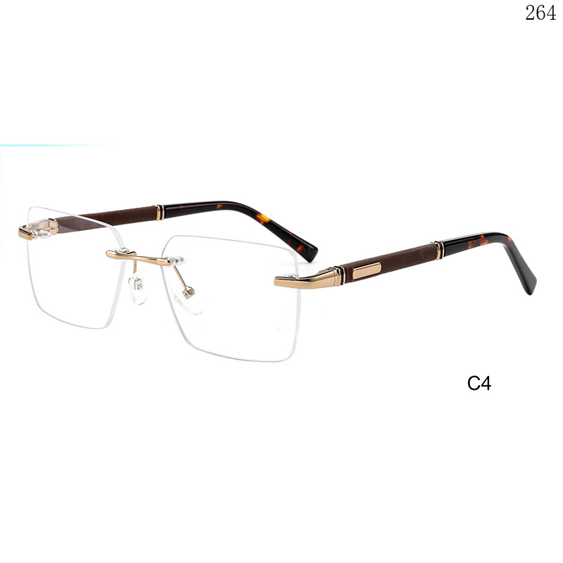 Dachuan Optical 256027 China Supplier New Fashion Rimless Eyewear Frames with Rectangle Frame (9)