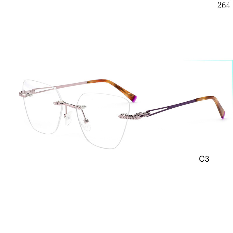 Dachuan Optical 256033 China Supplier Best Selling Rimless Optical Eyewear with Small Frame (8)