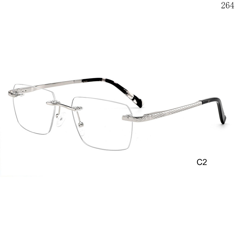 Dachuan Optical 256035 China Supplier Trendy Shapes Rimless Eyeglasses Frames with Good Quality (7)