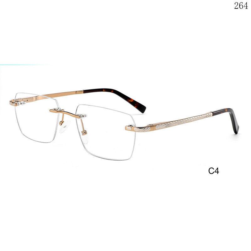 Dachuan Optical 256035 China Supplier Trendy Shapes Rimless Eyeglasses Frames with Good Quality (8)