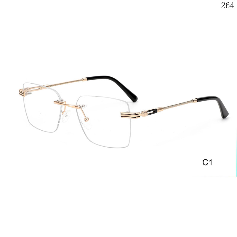 Dachuan Optical 256036 China Supplier Simple Style Rimless Eyeglasses Frames with Unisex Design (7)