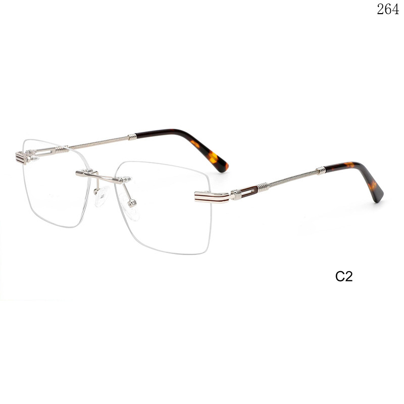 Dachuan Optical 256036 China Supplier Simple Style Rimless Eyeglasses Frames with Unisex Design (8)