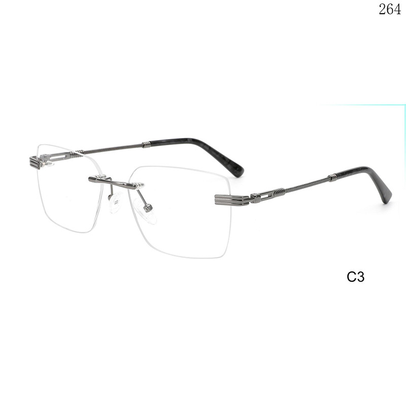 Dachuan Optical 256036 China Supplier Simple Style Rimless Eyeglasses Frames with Unisex Design (9)