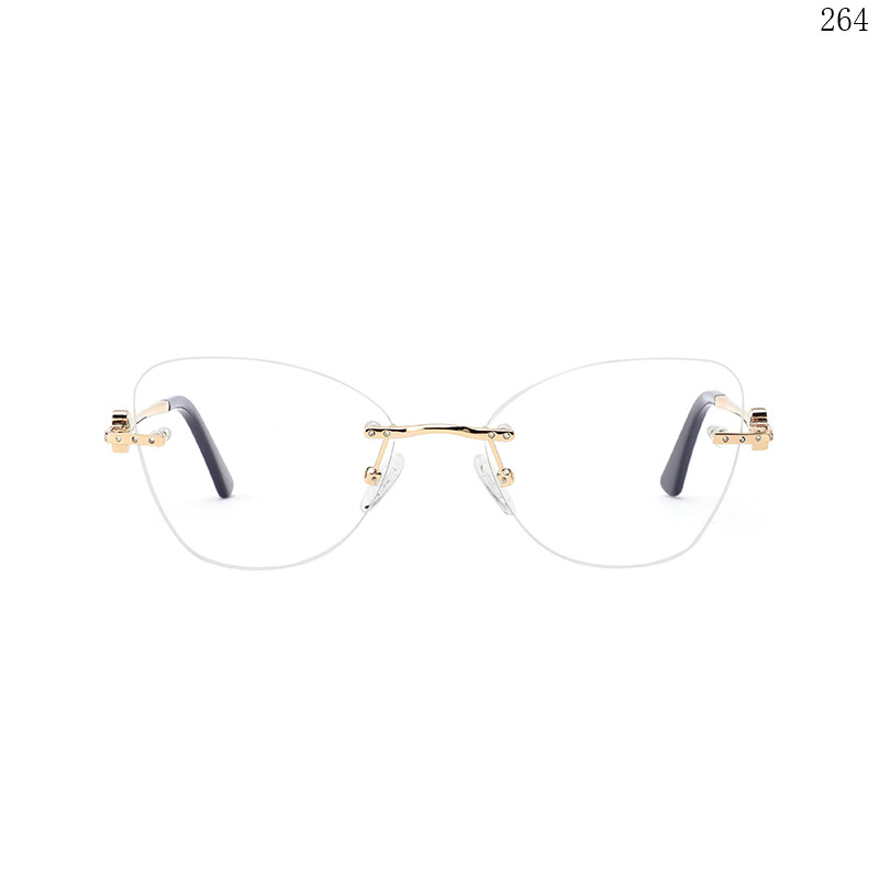 Dachuan Optical 256038 China Supplier Brand New Rimless Eyeglasses Frames with Special Legs (2)