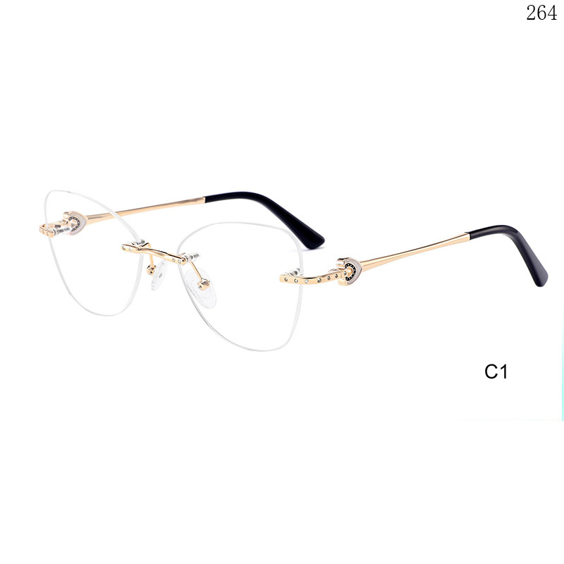 Dachuan Optical 256038 China Supplier Brand New Rimless Eyeglasses Frames with Special Legs (6)