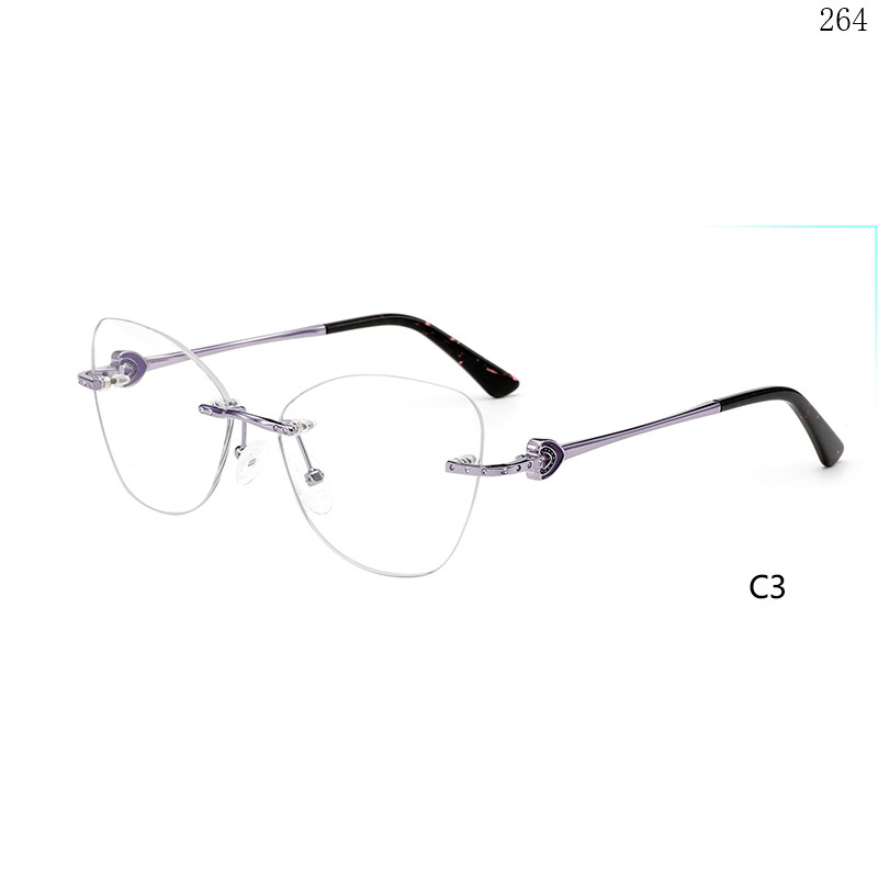 Dachuan Optical 256038 China Supplier Brand New Rimless Eyeglasses Frames with Special Legs (8)