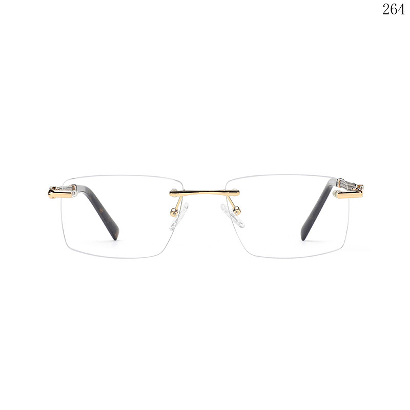 Dachuan Optical 256040 China Supplier Hot Fashion Rimless Eyeglasses Frames with Metal Hinge (2)