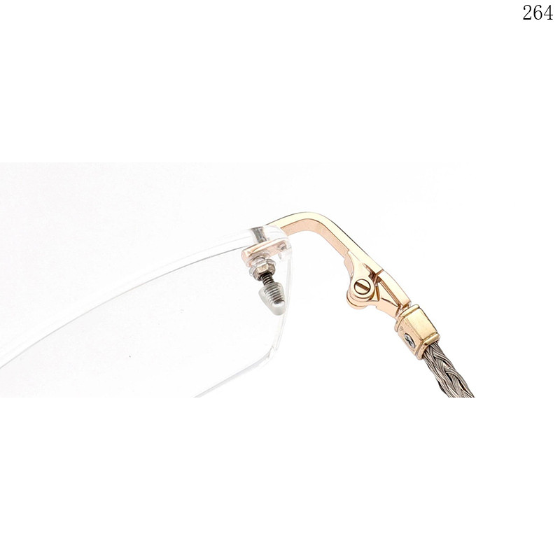 Dachuan Optical 256040 China Supplier Hot Fashion Rimless Eyeglasses Frames with Metal Hinge (5)