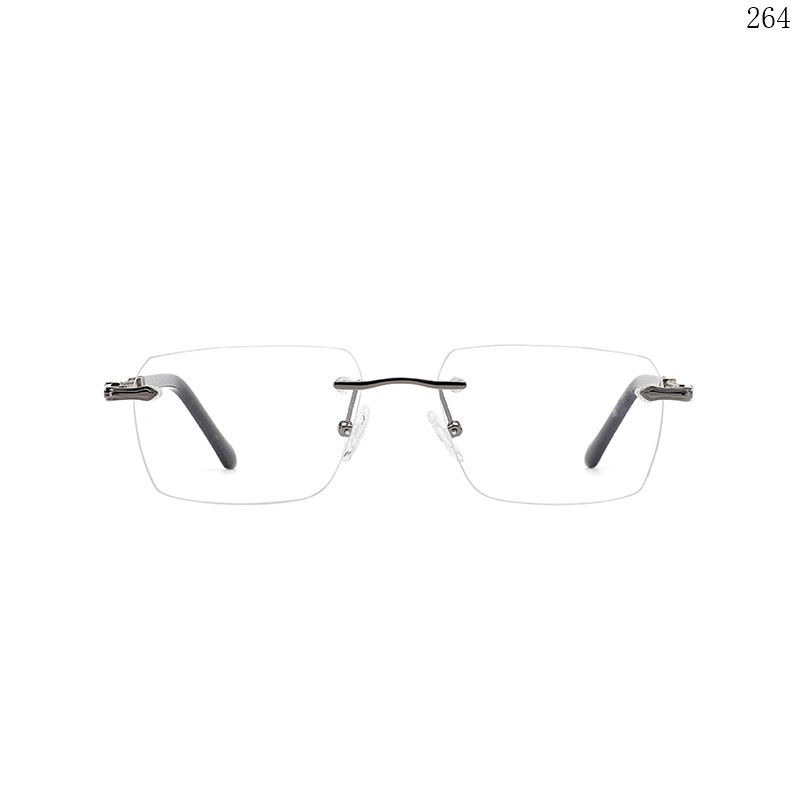 Dachuan Optical 256041 China Supplier Hot Fashion Rimless Eyeglasses Frames with Rectangle Frame (2)