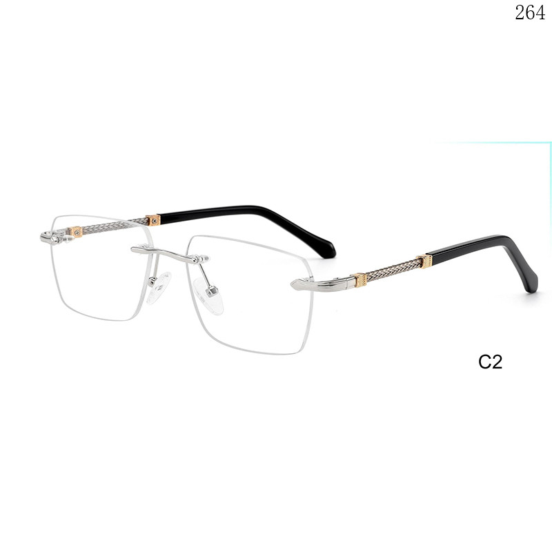 Dachuan Optical 256041 China Supplier Hot Fashion Rimless Eyeglasses Frames with Rectangle Frame (7)