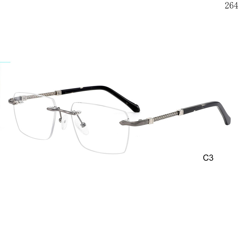 Dachuan Optical 256041 China Supplier Hot Fashion Rimless Eyeglasses Frames with Rectangle Frame (8)