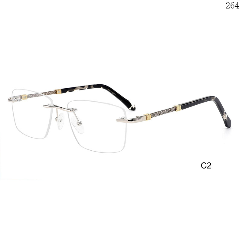 Dachuan Optical 256042 China Supplier Hot Trend Rimless Eyeglasses Frames with Tortoise Color (7)