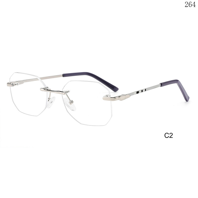 Dachuan Optical 256043 China Supplier Hot Trend Rimless Eyeglasses Frames with Colorful Design (7)