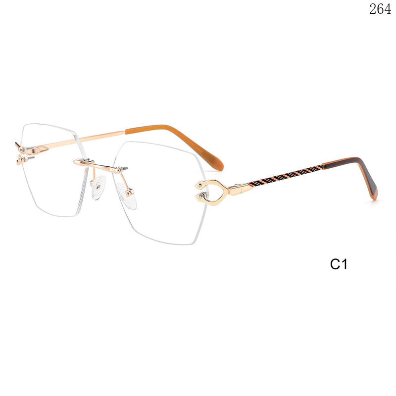 Dachuan Optical 256045 China Supplier Modern Design Rimless Eyeglasses Frames with Your Brand (6)