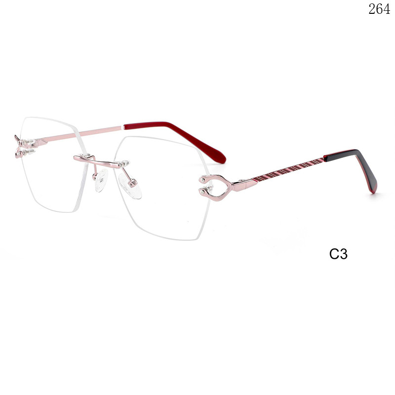 Dachuan Optical 256045 China Supplier Modern Design Rimless Eyeglasses Frames with Your Brand (7)