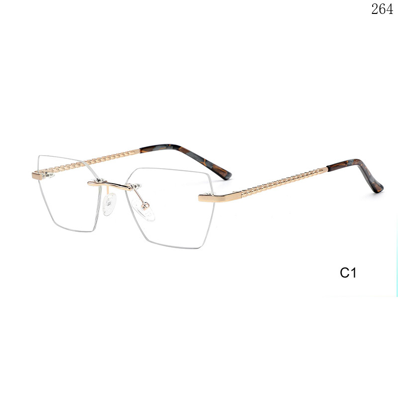 Dachuan Optical 25647 China Supplier Hot Sale Rimless Spectacle Frames with Multiple Colors (6)