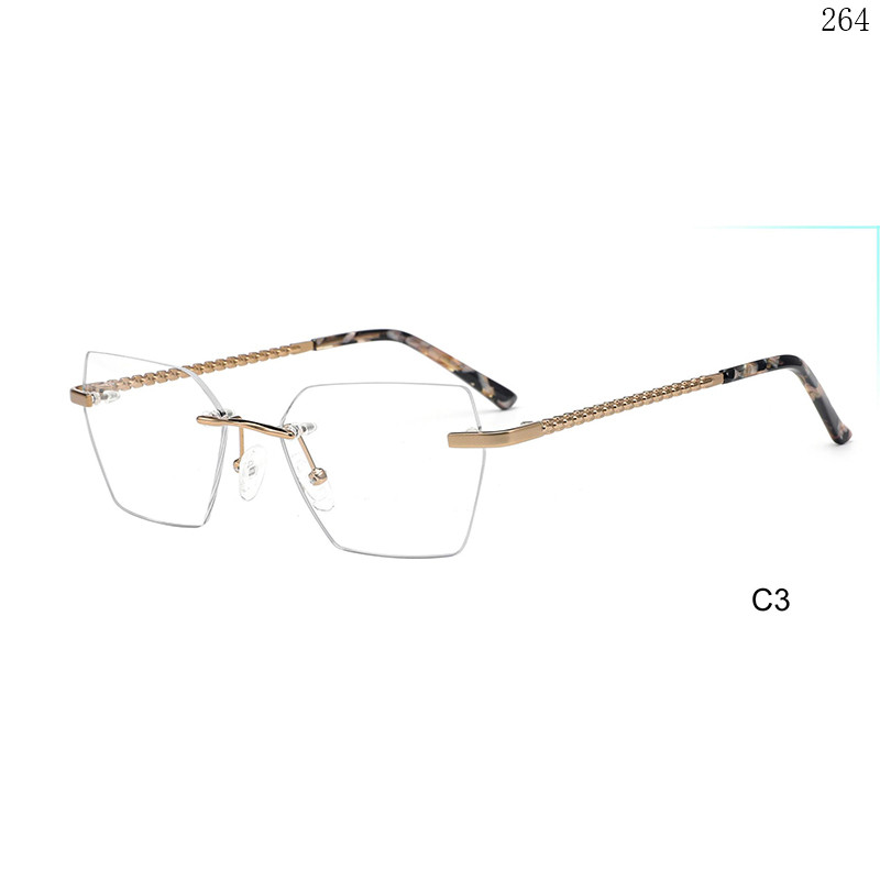 Dachuan Optical 25647 China Supplier Hot Sale Rimless Spectacle Frames with Multiple Colors (8)