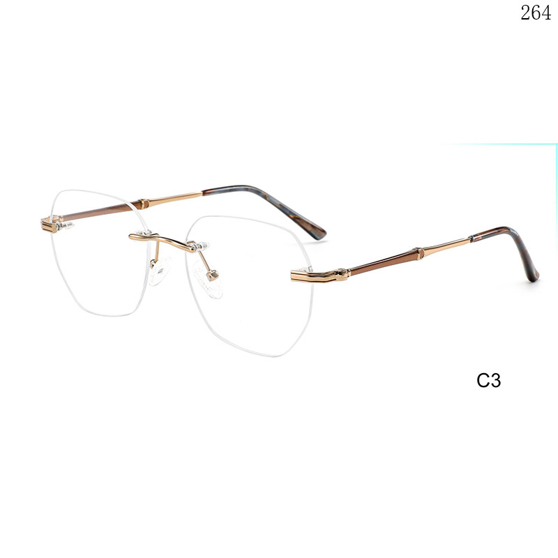 Dachuan Optical 25653 China Supplier Best Sale Rimless Spectacle Frames with Tortoiseshell Color (8)