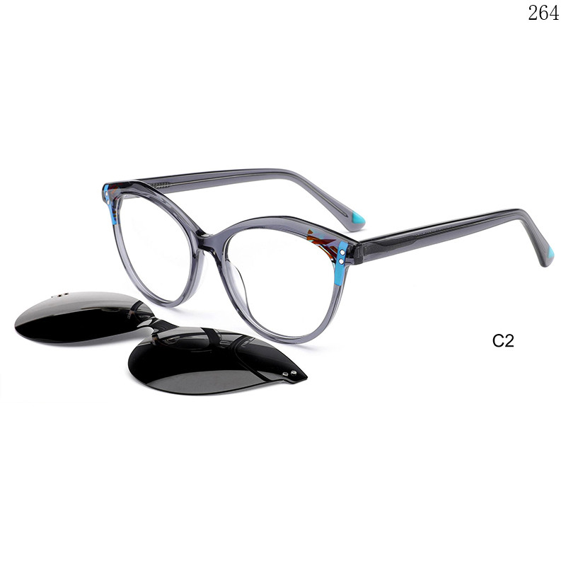 Dachuan Optical BL2851 China Supplier Hot Trendy Clip On Eyeglasses Shades with Multicolor Splicing (7)