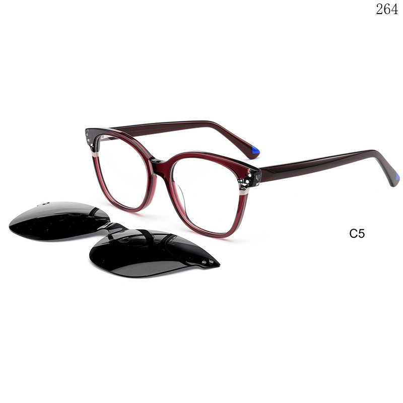 Dachuan Optical BL2852 China Supplier Stylish Cateye Clip On Eyeglasses Shades with Multicolor Splicing (10)