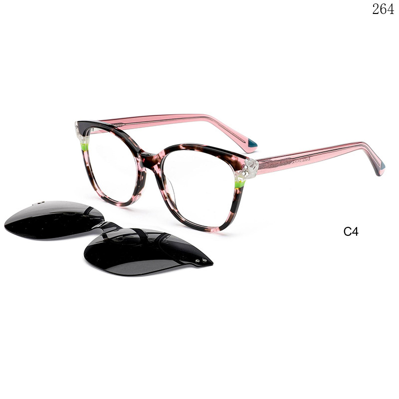 Dachuan Optical BL2852 China Supplier Stylish Cateye Clip On Eyeglasses Shades with Multicolor Splicing (9)