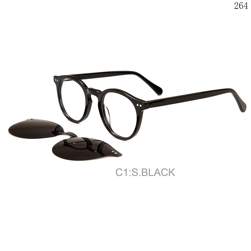 Dachuan Optical F3029 China Supplier Classic Retro Acetate Clip On Eyeglasses with Spring Hinges (7)