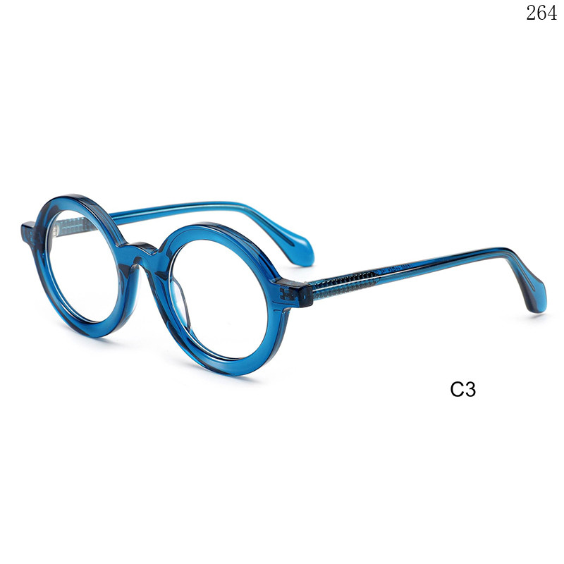 Dachuan Optical H2835 China Supplier Retro Round Shape Acetate Eyeglass Frames Lentes with Logo Custom (8)