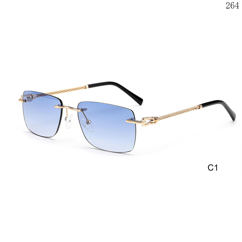 Dachuan Optical S25611 China Supplier Modern Design Rimless Sunglasses with Logo Printing (6)