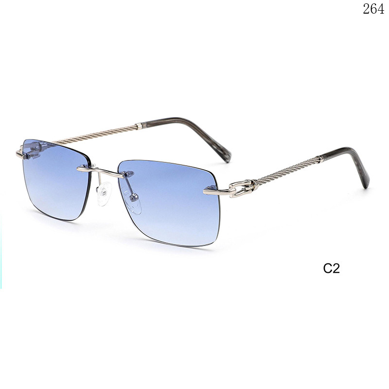 Dachuan Optical S25611 China Supplier Modern Design Rimless Sunglasses with Logo Printing (7)