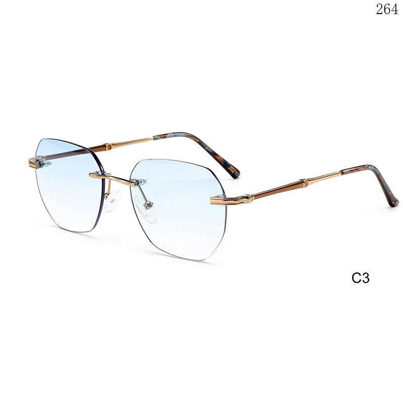 Dachuan Optical S25653 China Supplier New Coming Rimless Sunglasses Frame with Small Orders (8)